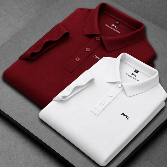 Men’s Cotton Polo T-Shirt Combo(Maroon and White)