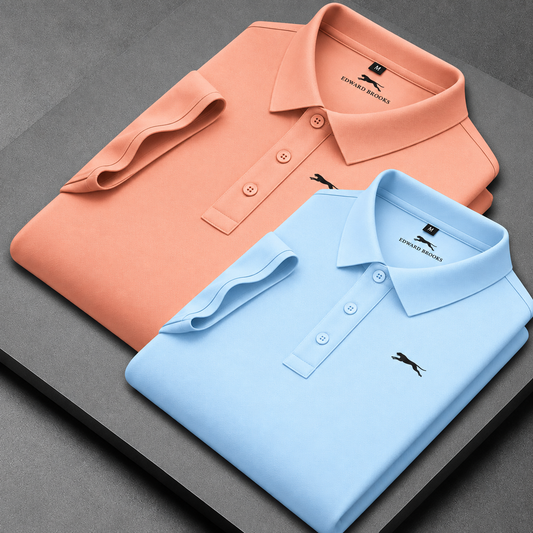 Men’s Cotton Polo T-Shirt Combo(Sky and Peach)