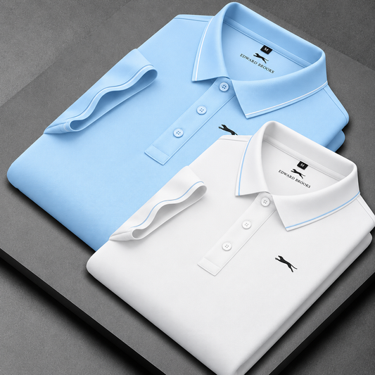 Men’s Cotton Polo T-Shirt Combo(Sky and White)